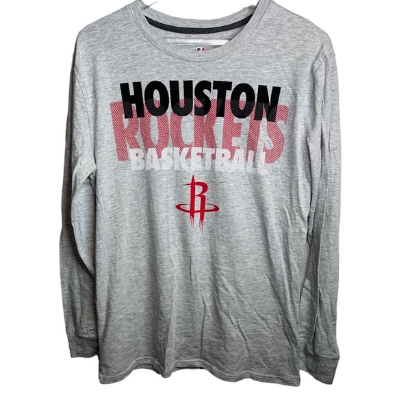 Houston Rockets Basketball NBA Long Sleeve Gray Shirt - Picture 1 of 6